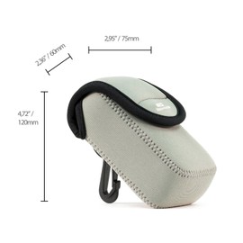 MegaGear MG795 Olympus Tough TG-6, TG-5, TG-870, TG-4, TG-860 Ultra Light Neoprene Camera Case, with Carabiner - Gray