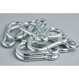 Hardware Solutions - 10 x M5 Snap Hooks/Caribiner clips For Hanging Key Fobs, Pet Leads and Securing Chains & Ropes - M5- Zinc Plated - Pack of 10
