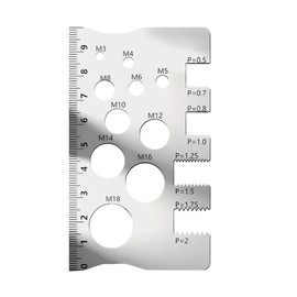 Stainless Steel Thread Gauge Set Bolt Measuring Caliper, Precision Screw Measuring Gauge Scratch-Resistant Thread Gauges Measurement Ruler for Bit Bolt Nut Screw Craft Industry and Home Use