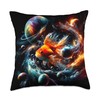 Oranda Goldfish Galaxy Planets Fancy Goldfish Fantasy Art Throw Pillow