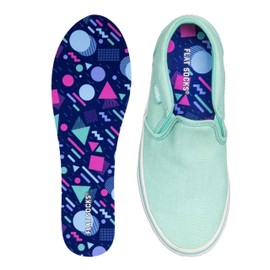 FLAT SOCKS No Show Socks, Sockless Shoe Liner, No Slipping, No Stinking, Washable Barefoot Shoe Insert for Men and Women, Memphis, Small