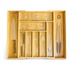 Organizador De Cubiertos Bamboo Ajustable 7-9 Compartimentos Madera