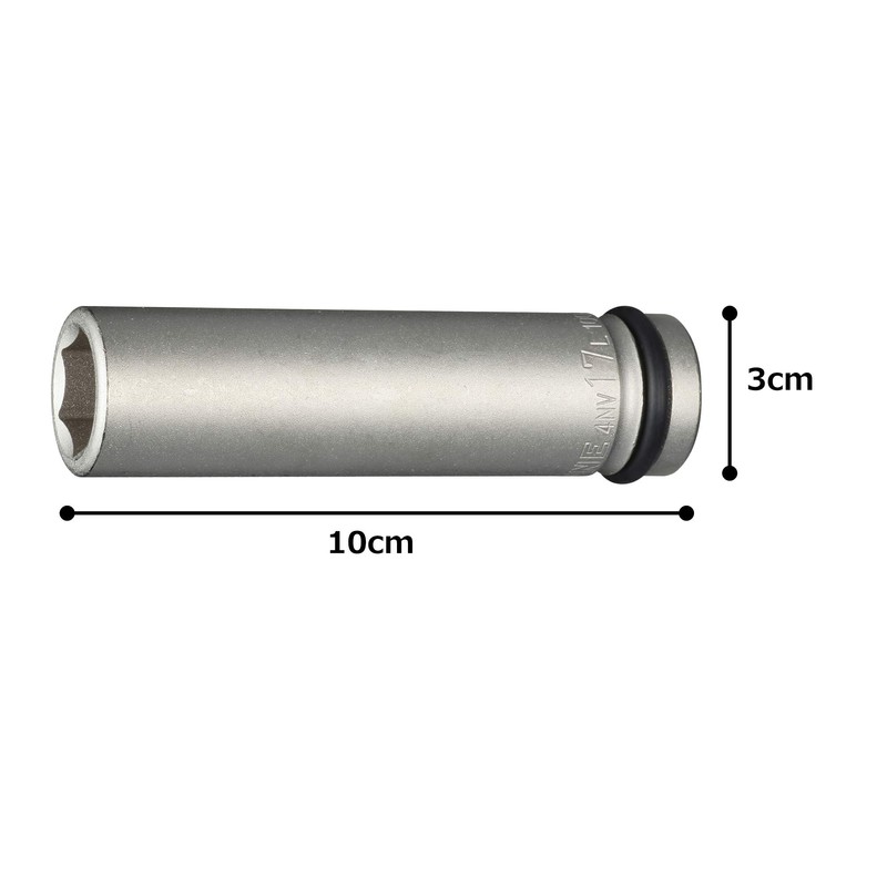 TONE 4NV-17L100 Ultra Long Socket for Impacts, 0.5 inch (12.7