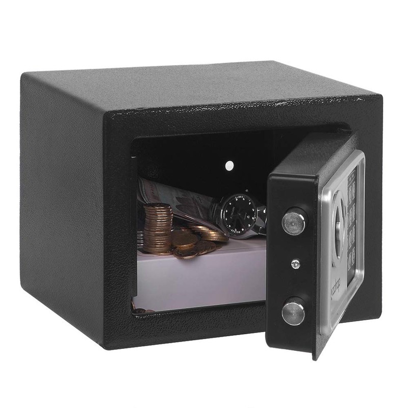 Mini Wall-in Style Electronic Code Metal Safe Box, 9.1"L x