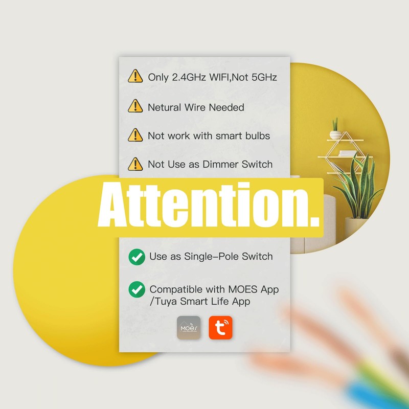 MOES Smart Triple Light Switches, 2nd Generation Wi-Fi 3 Gang