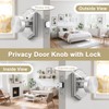 Probrico Brushed Nickel Door Knobs, Interior Door Locks for Bedroom/Bathroom,