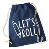 Hippowarehouse Let's roll Drawstring Cotton School Gym Bag 37cm x