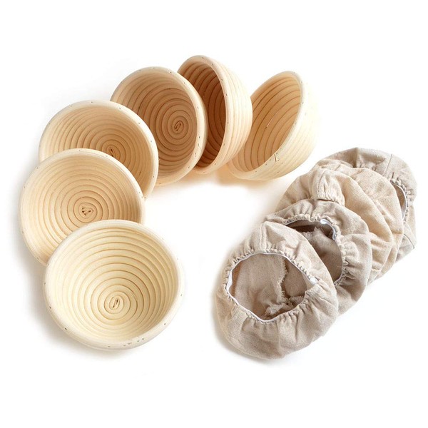 6 pack of 5 inch Sourdough Bread Bakery Basket,Round Bread