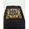 Don't Panic Black Bath Towel, Towel Day Towel, 25th May