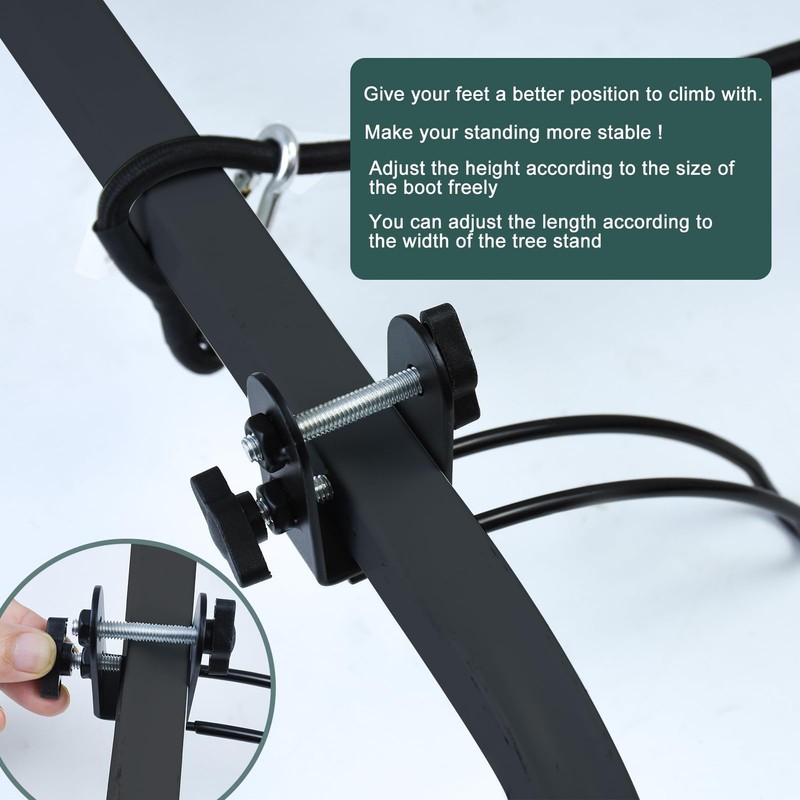 Metal Treestand Stirrups with Elastic Rope Rapid Climb Stirrups Adjustable