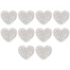 ETHNICITI Pack of 10 Heart White Crackle 40mm Ceramic Door