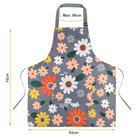 Vicloon 3 Pcs Floral Aprons for Women,Waterproof Cooking Apron with Pockets,Adjustable Floral Aprons,Floral Chef Aprons for Women for Kitchen Cooking Baking Gardening Household Cleaning