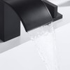 sumerain Black Waterfall Tub Faucet Deck Mount 3 Hole Widespread