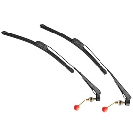 Boine 2 Set 15.7" UTV Hand Operated Manual Windshield Wiper Kit Compatible with UTV Golf Cart Polairs RZR Ranger Can Am X3 Commander - Wiper Blade with Wipe Arm
