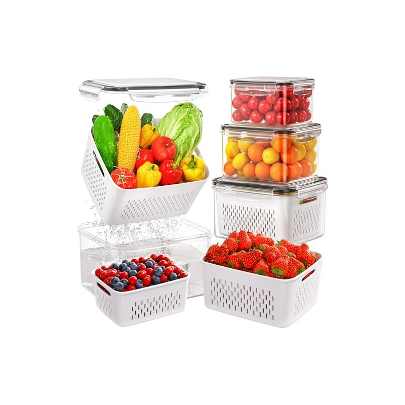 4-Pack All-In-One Fruit Storage Containers with Strainer