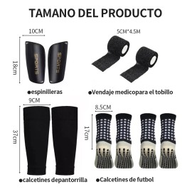 5 Calceta Antideslizantes Fútbol Y Manga Media Y Espinillera