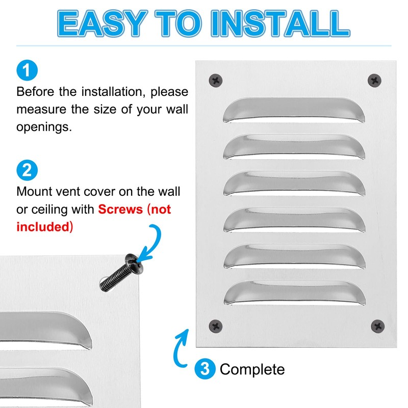 PATIKIL 8x8 Inch Aluminum Vent Cover, Screen Air Grille Ventilation
