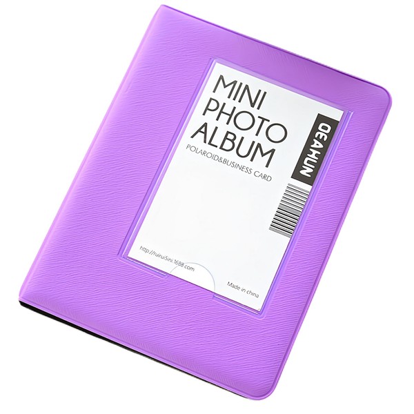 VOW&ZON Cheki Album for instaxmini, Large Capacity, Compact, For Business Card Size, FUJIFILM Cheki Film Album for Instax Mini (Purple)