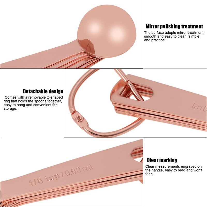6Pcs/Set Stainless Steel Measuring Spoons Dry & Liquid Ingredients Cooking