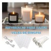 Mechas para Velas Harmei 300 Piezas Algodn 15cm Incluye Pegatinas