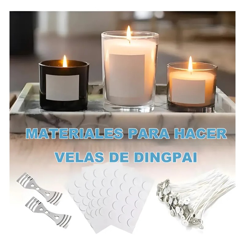 Mechas para Velas Harmei 300 Piezas Algodn 15cm Incluye Pegatinas