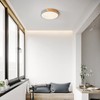 LuFun Dimmable Ceiling Lights,24W Grey Round Modern Wood Flush Mount