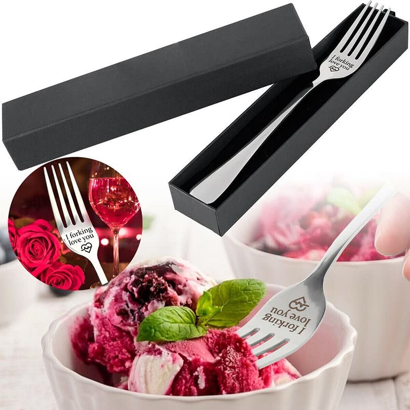 I Forking Love You Engraved Stainless Steel Fork Gift Box