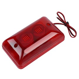 Wired Strobe Siren, DC 12V 15W Wired Strobe Siren Sound Alarm Strobe Flashing Red Light Sound Siren for HomeHotel, 120dB