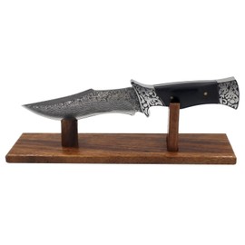 Exhibidor de cuchillos, soporte de madera de nogal natural, soporte de cuchillo de escritorio para colección de cuchillos de hoja fija para mostrar cuchillos de decoración