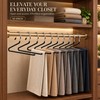 Pants Hangers 10 Pack, Space-Saving Open-End Metal Trouser Hangers with