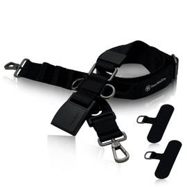 FeasibleSite Smartphone Shoulder Strap, Touch Settlement, Length 39.4 - 61.0 inches (100 - 155 cm), Width 1.0 inches (25 mm), jet black