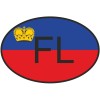 FL LIECHTENSTEIN COUNTRY CODE OVAL WITH FLAG STICKER