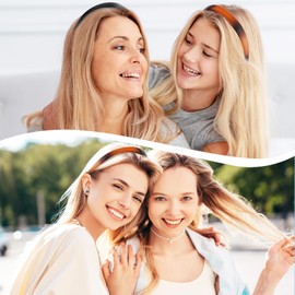 LIQWEI 2 Pcs Plastic Headband, Waterproof Tortoise Shell Hairband With Teeth, Black Brown Plastic Headbands Headband for Women Non Slip Hair Makeup, Jewelry Accessories