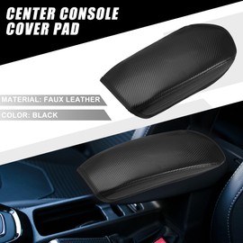 X AUTOHAUX Center Console Cover Pad Waterproof Car Armrest Cover Protector for Mitsubishi Outlander 2022 2023 Faux Leather Carbon Fiber Pattern Black