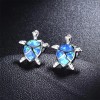 Unbranded Blue & Silver Turtle Necklace and Earring Stud Set