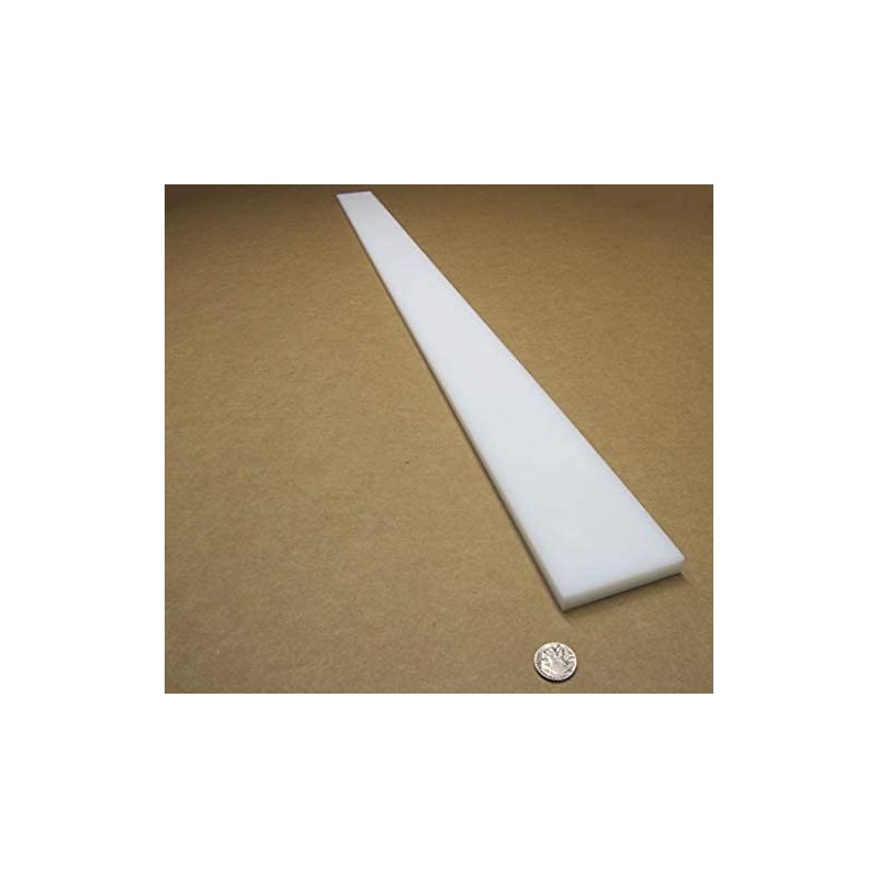 White HDPE (High Density Polyethylene) Rectangular Bar .500" (1/2") x