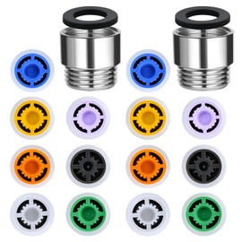 Bestgle 2 Set Shower Flow Reducer Limiter Water Saver Adapter 1/2 Inch Flow Restrictor Control Valves for Fixed Head and Handheld Shower, 2X Restrictor Valve & 14x Flows