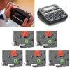 5 Pcs Label Maker Tape Black On Red 12mm 0.47