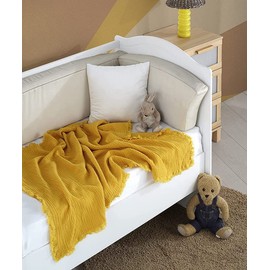 BOHORIA® Muslin Muslin Cloths Baby Burp Cloths | 100% Cotton | Throw for Sofa, Chair & Bed | Cuddly Blanket Sofa Blanket Blanket (80 x 80 cm, Sun)