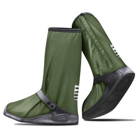 Amengsen Rain Overshoes Waterproof Shoes Boots Covers Footies Mudsavers Feet Gaiters Men Women for Rain Snow Mud Sand Dust (Army green, XL)