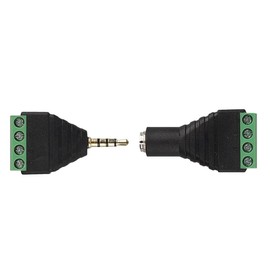 Wvzong 3.5 mm jack plug adapter - to 4-pin audio cable terminal | 2Pcs 3.5mm screw terminal plug + 2Pcs 3.5mm screw terminal sockets