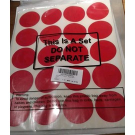 Zonon 2" Red Stickers 240 Pieces Polka  Decor (Solid Color) New HU0627