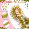LATERN 10 m Christmas Tinsel Garland, Gold Colour Metallic Tinsel,