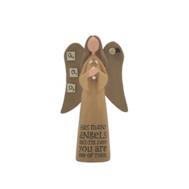 Feather & Grace Angel Hand Painted Decorative Figurine Resin with Has Many Angel Message Pefect Decortation for Living Room, Bookshelf, Desk Gift for friend & family