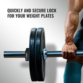 Forcefree+ Quick Release Barbell Collars - Slim Design, Non-Slip Secure, High-Strength Durable, Metal Linkage - Fits 2-Inch Olympic Bars