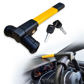 Sevenwalls Steering Wheel Lock - Car Security Device for Auto/SUV/Van, Anti-Theft T-Bar Immobilizer to Safeguard Your Vehicle and Deter Thieves