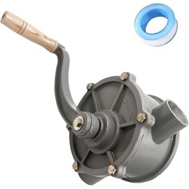TINJO Gas Caddy Pump, Rotary Hand Oil Transfer Pump 10-55 Gallon Aluminum Hand Gas Fuel Diesel Transfer Pump Caddy for Non-Corrosive, Petroleum Based, Pumps Light to Medium Viscosity Oils 1.25" Outlet