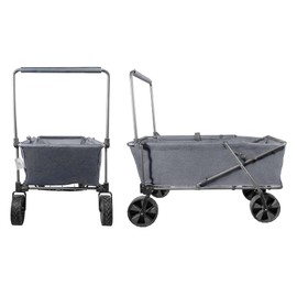 Zenithen Foldable Jumbo Folding Portable Wagon with X-Large All Terrain Wheels, Perfect for Camping, Beach Days, Picnics, Outdoor Recreation and Traveling, Grey