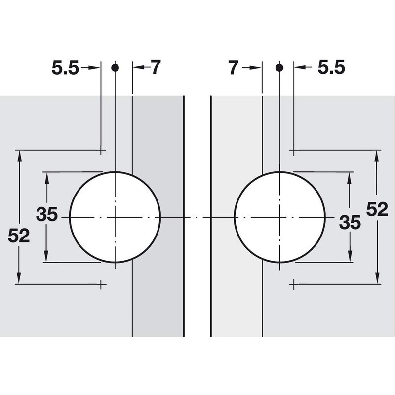 Gedotec® Mitre Furniture Door Hinge for 45° Opening Angle 135°
