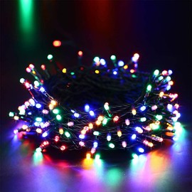 iShabao - Cadena de luces solares para exteriores, 33 pies, 100 luces LED solares de hadas 8 modos impermeables para jardín, patio, hogar, fiesta, boda, día festivo, árbol, decoración al aire última